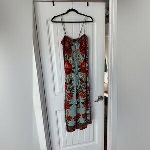 FARM Rio Floral Jumpsuit in Red and Green